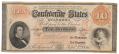 RARE T-24 1861 CONFEDERATE STATES OF AMERICA $10 NOTE