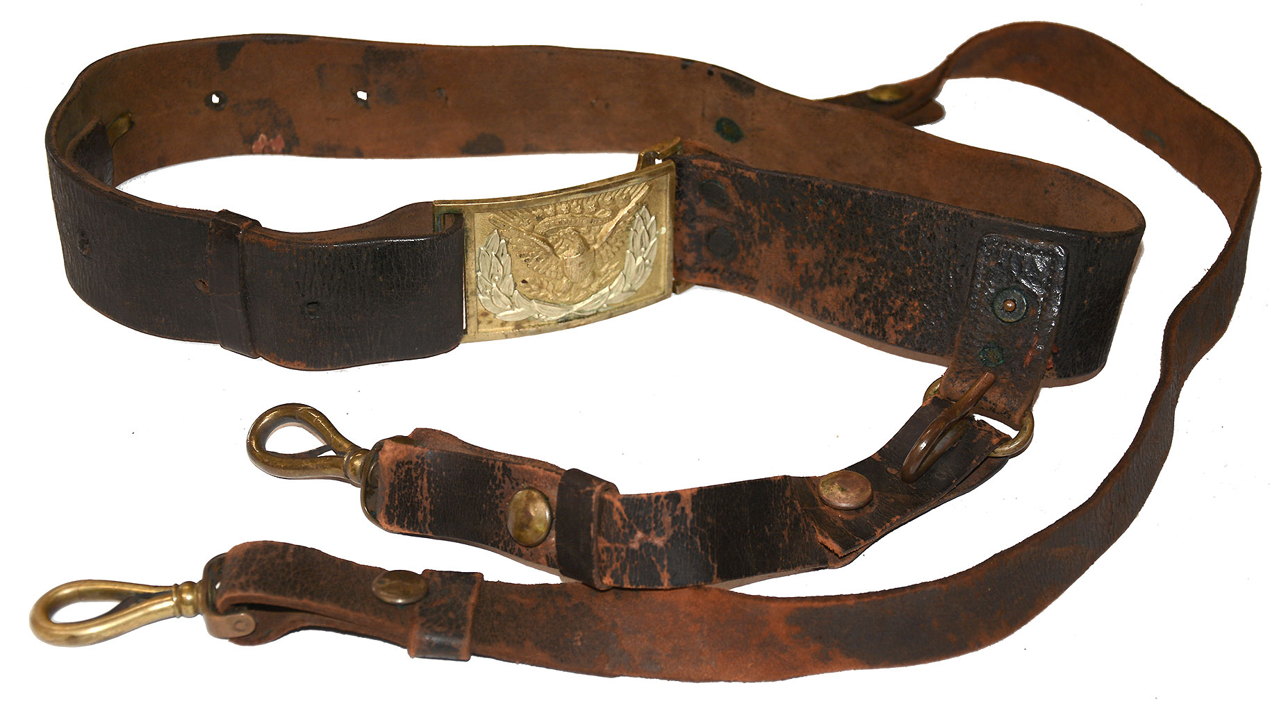 U.S. M1851 NCO SWORD BELT WITH PLATE & STRAPS FOR MOUNTED ARTILLERY