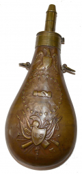 1838 DATED AMES “PEACE” FLASK: STATE OF MASSACHUSETTS