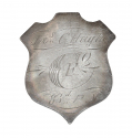 JEWELER-MADE IDENTIFICATION SHIELD OF JAMES C. HUGHES Co. F 83rd PENNSYLVANIA 
