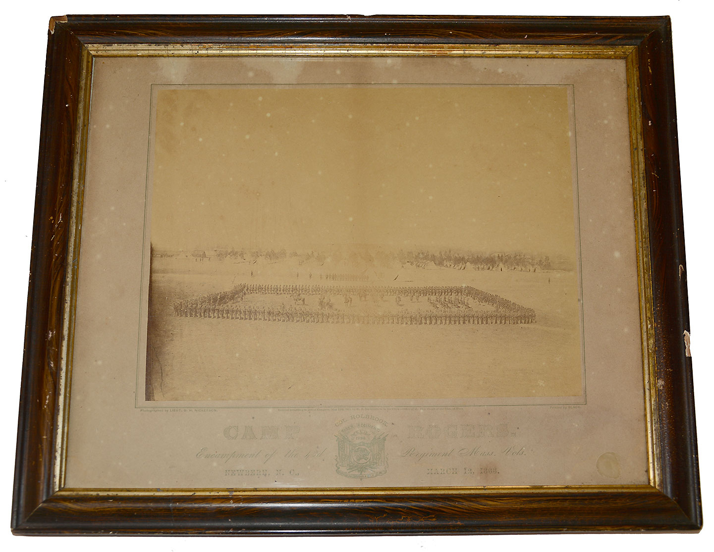 REMARKABLE ORIGINAL PHOTO – 43rd MASS INFANTRY AT NEW BERN, FORMING SQUARE – 1863