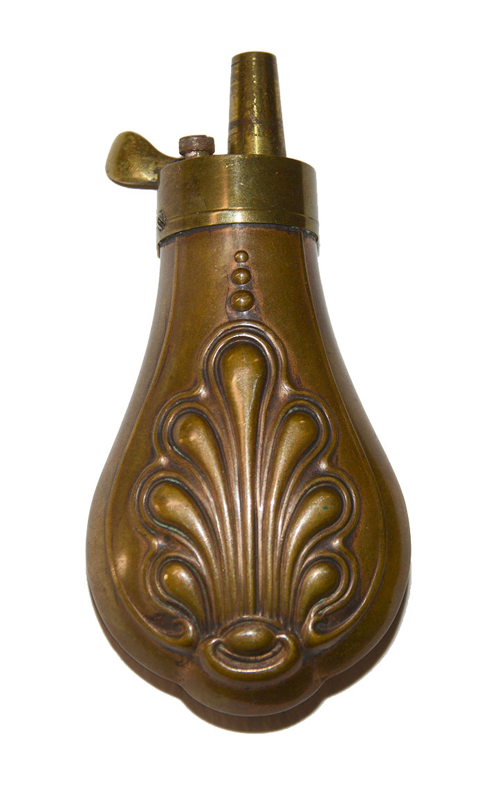 FLORAL OR SEASHELL EMBOSSED POCKET PISTOL FLASK 