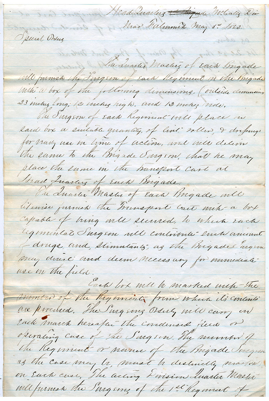 PENNSYLVANIA RESERVES DIVISION / MEDICAL SPECIAL ORDERS