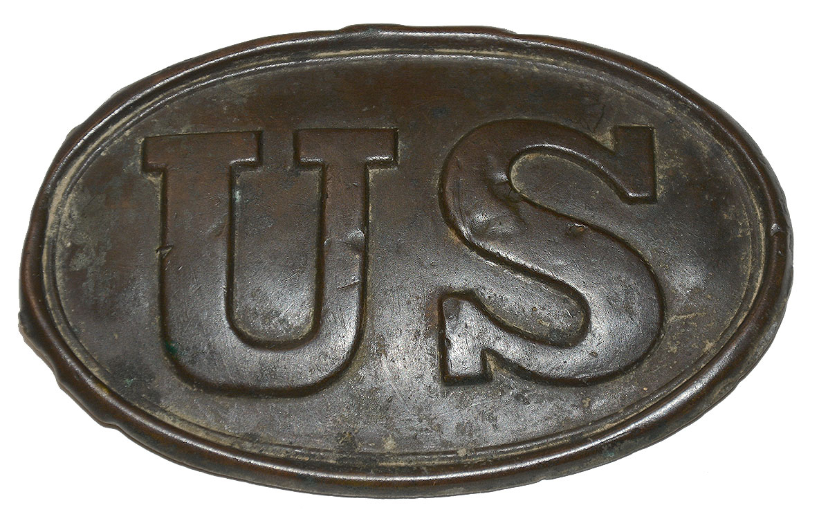 RELIC -- US PATTERN 1839 CARTRIDGE BOX PLATE – BRASS WIRE LOOPS