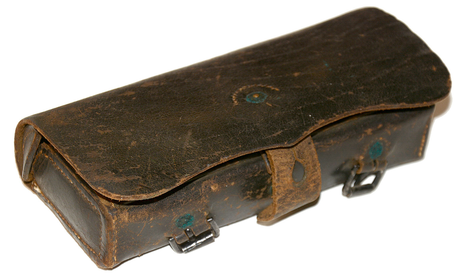 NICE MAKER-MARKED CIVIL WAR CAVALRY CARBINE CARTRIDGE BOX