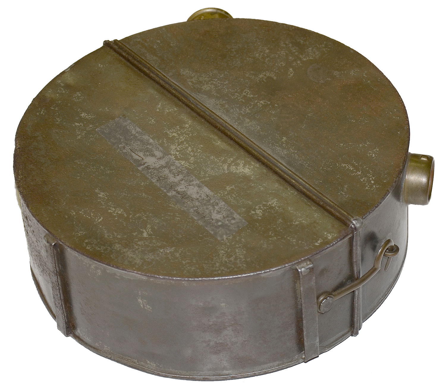 DOUBLE SPOUT CANTEEN & RATION CAN ISSUED TO 1ST CONNECTICUT INFANTRY