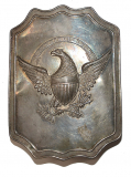 ELEGANT 1825-1835 SILVER-ON-COPPER US MILITIA CAP PLATE 