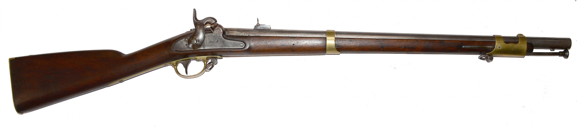 SCARCE SPRINGFIELD M1847 CAVALRY MUSKETOON ALTERED TO ARTILLERY CONFIGURATION, WITH 1858 REAR SIGHT, BUT SMOOTHBORE