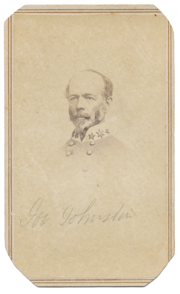 BUST VIEW OF CONFEDERATE GENERAL JOE E. JOHNSTON IN UNIFORM