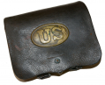 PATTERN 1864 US CARTRIDGE BOX WITH REPRODUCTION PLATE