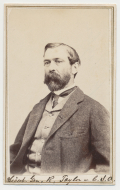 POST-WAR VIEW OF ONE OF THE LAST CONFEDERATE GENERALS TO SURRENDER – RICHARD “DICK” TAYLOR; WITH NEW JERSEY BACKMARK