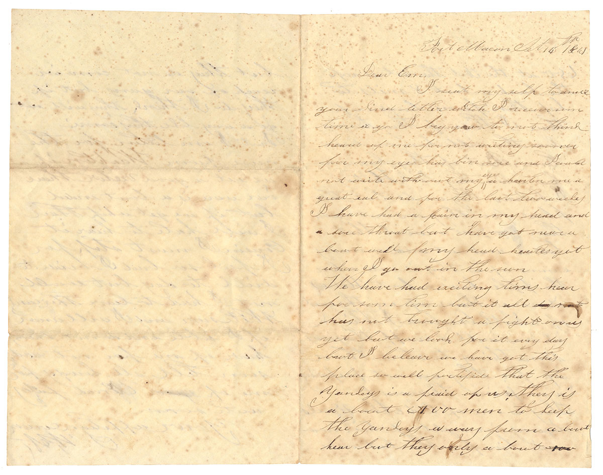 1861 CS LETTER FROM FORT MACON, NC