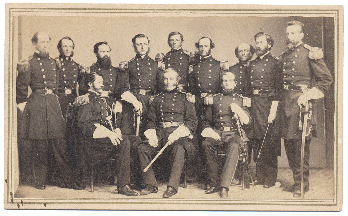 CDV OF EDWIN D. MORGAN & STAFF – MAJOR GENERAL & GOVERNOR OF NEW YORK