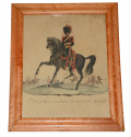 FRENCH RESTORATION PERIOD HAND-COLORED LITHOGRAPH: "Artillerie à cheval de la Garde Royale — Officier"  (Horse Artillery of the Royal Guard — Officer)