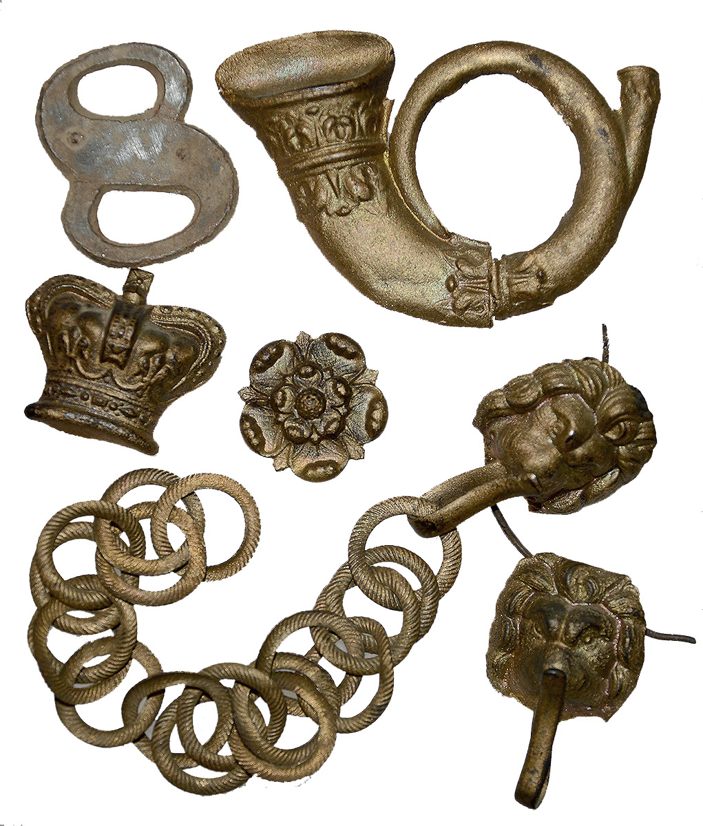 WAR OF 1812 INSIGNIA GROUP RECOVERED FROM FORTS ERIE, NIAGARA, AND GEORGE