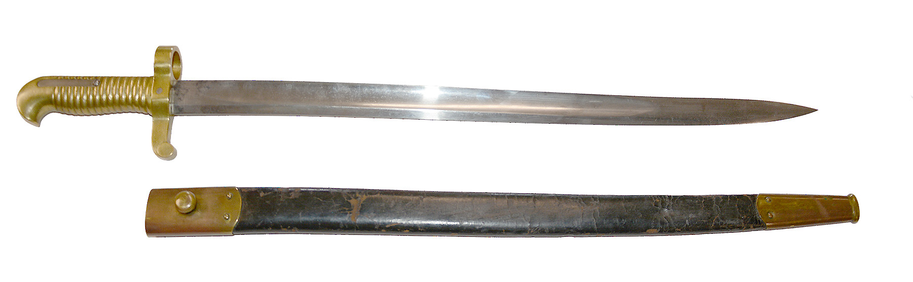 REMINGTON “ZOUAVE” RIFLE SWORD BAYONET WITH SCABBARD