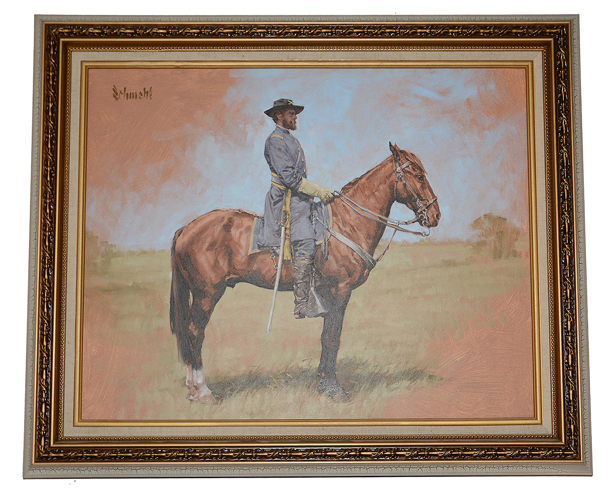 P. BRADLEY SCHMEHL ORIGINAL OIL — MAJOR HENRY W. GRANGER, 7TH MICHIGAN CAVALRY, KILLED AT YELLOW TAVERN