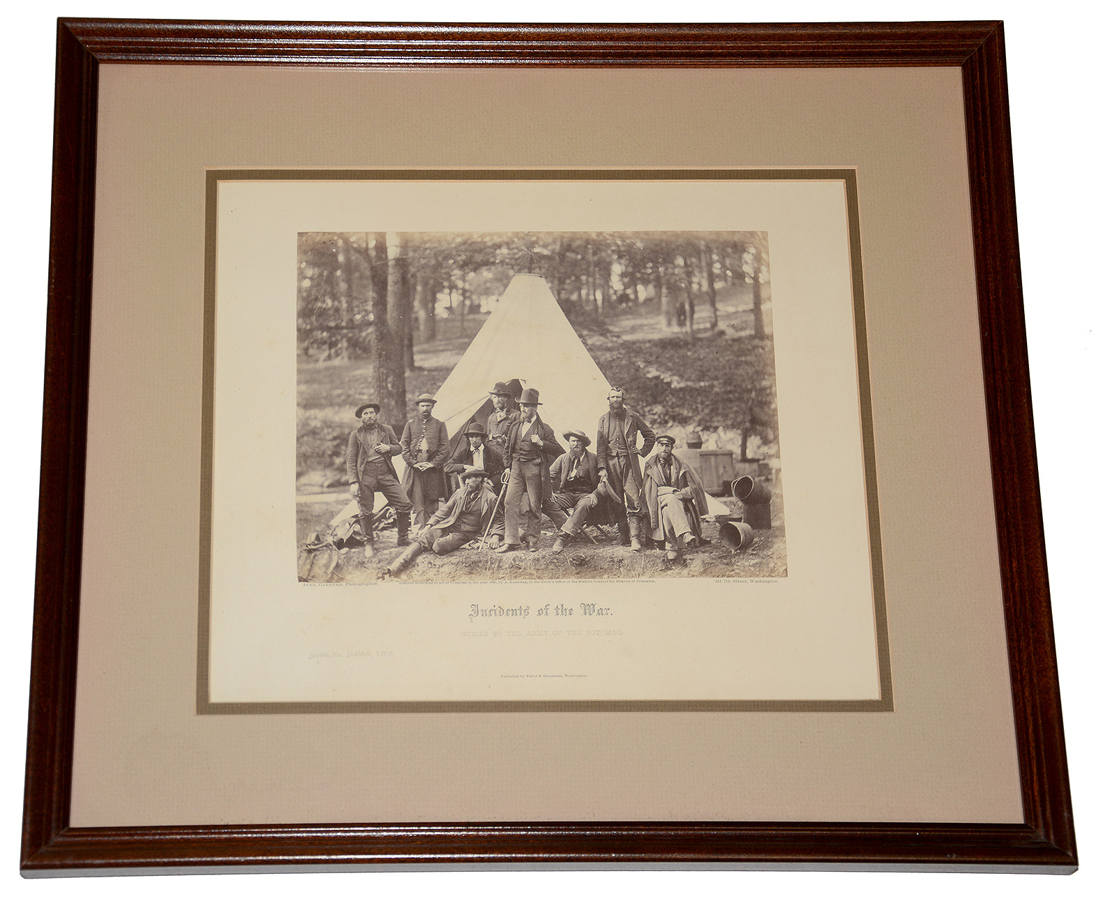 GARDNER’S “INCIDENTS OF THE WAR” ORIGINAL ALBUMEN SILVER PRINT – “Guides to the Army of the Potomac”