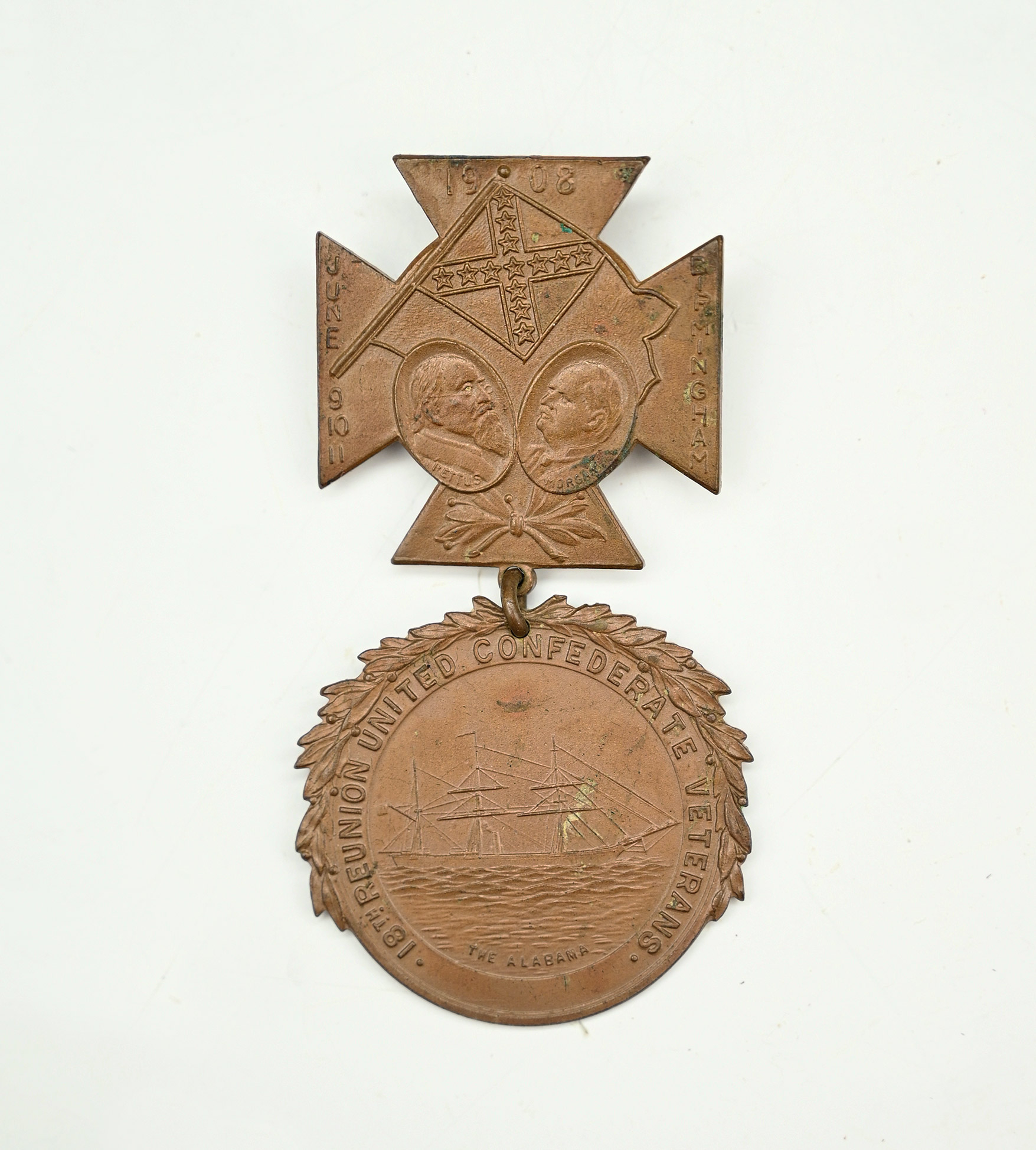 BIRMINGHAM ALABAMA 1908 UCV REUNION BADGE