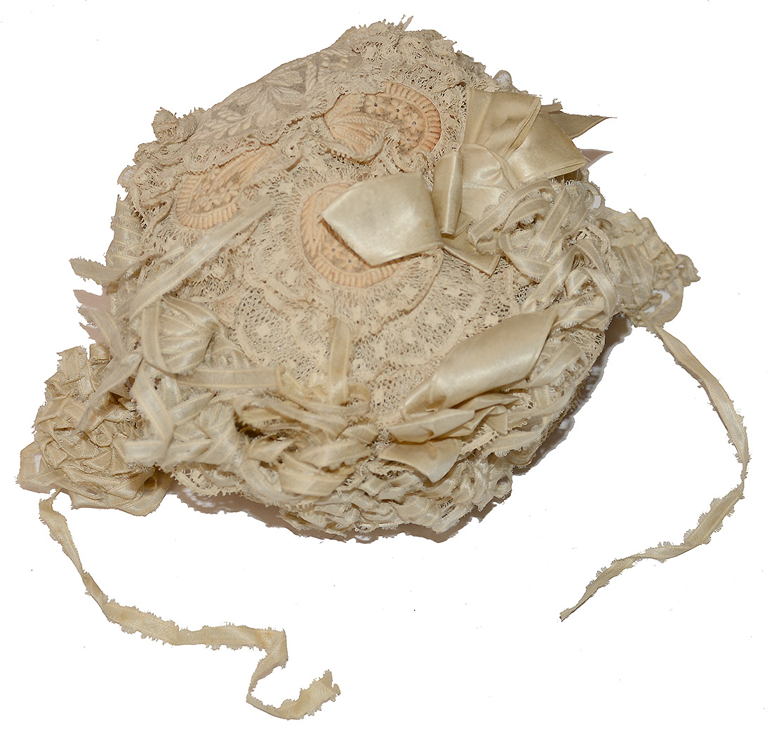 C1880S PETITE IVORY LACE WEDDING BONNET